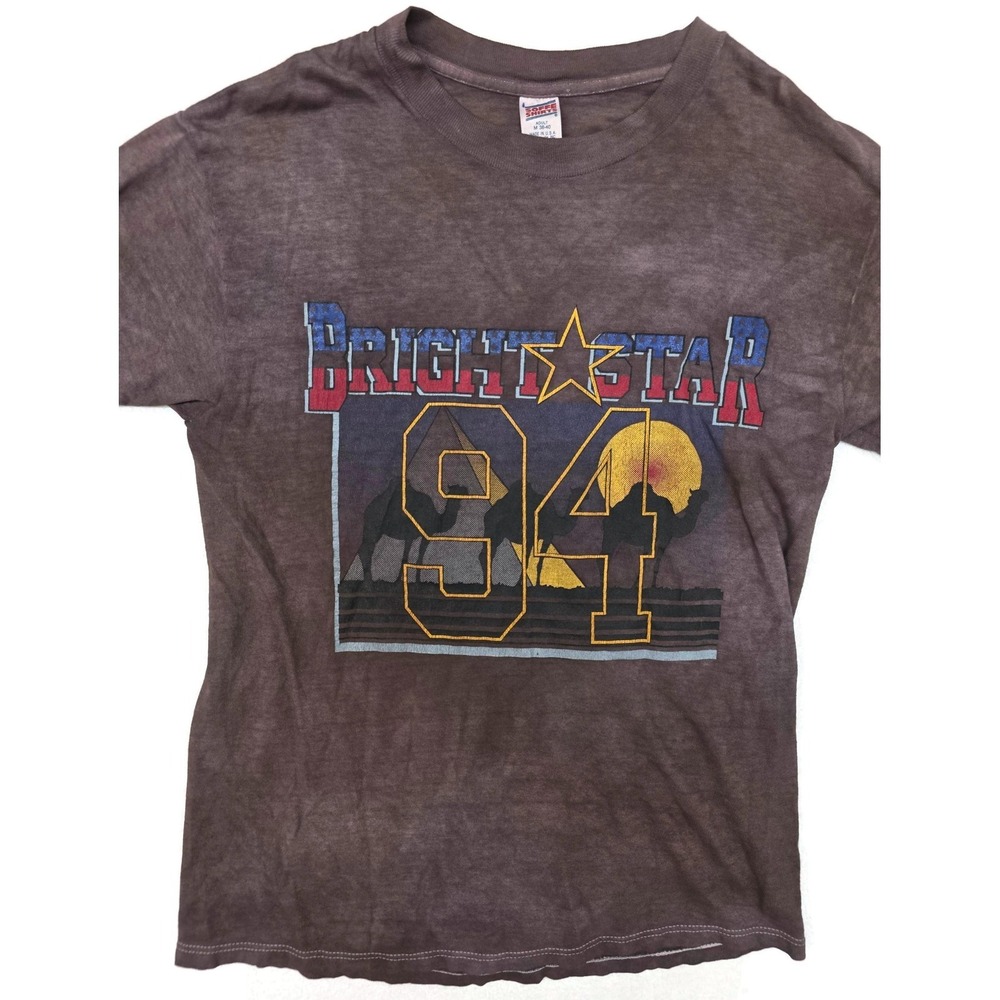Vintage Soffe Shirts Bright Star 94 Shirt Mens Medium Brown USA 90s Graphic Tee